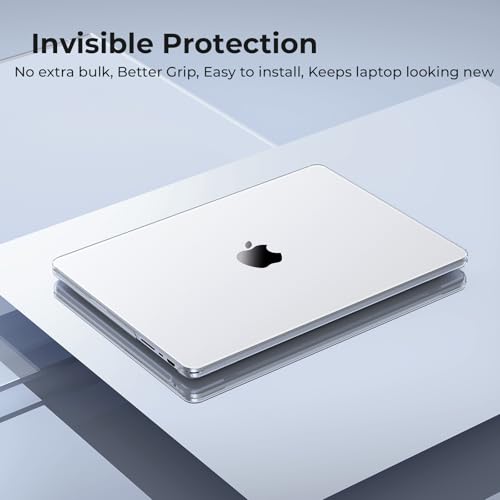 Image of EooCoo Compatible with MacBook Air 15 inch Case 2024 2023 Release M3 A3114 M2 A2941, Air 15.3 inch Plastic Hard Case & Keyboard Skin & Camera Cover & Type C Adapter, Crystal Clear