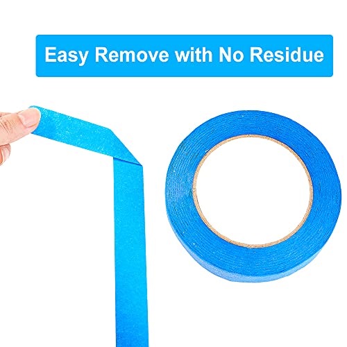 Clickslock 6 Rolls Blue Painters Tape, 0.94''×55 Yards, Blue Masking Tape Painter's Bulk Multi Pack,Painting Tape For Home,Office, Diy #TOP4