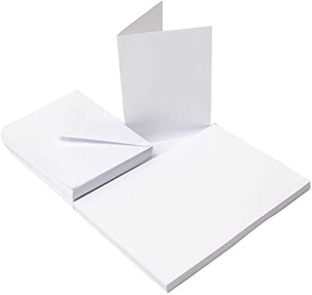 3 Ace Crafts 5 x 7 White Blank Cards and Envelopes for Card Making (10) for Greetings, Thank You cards with envelope, Valentines, Thanksgiving, Christmas Invitation, Card Making Kit for Craft Activity
