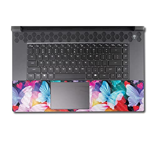 Image of MightySkins Carbon Fiber Skin Compatible with Alienware M17 R5 (2022) Full Wrap Kit - Prismatic Butterflies | Protective, Durable Textured Carbon Fiber Finish | Easy to Apply | Made in The USA