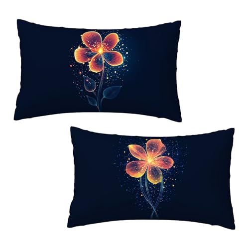 Funda Cojin 30x50 cm Azul Oscuro Fundas Cojines Sofa Brillante Juego de 2, Rectangular Terciopelo Fundas de Cojines con Cremallera Oculta Suave y Transpirables Sofa Decorativa Regalos para Mujer C-6