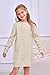 rrhss Girls Cable Knit Long Sleeve Sweater Dress Kids Fashion Fall Tunic Tops Outfits 3-12 Years Beige