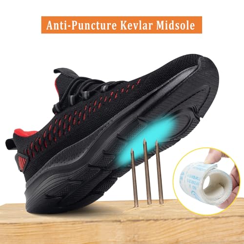 Image of Steel Toe Shoes for Men and Women Comfortable Lightweight Work Safety Shoes Puncture Proof Slip Resistant Indestructible Sneakers Construction Work Utility