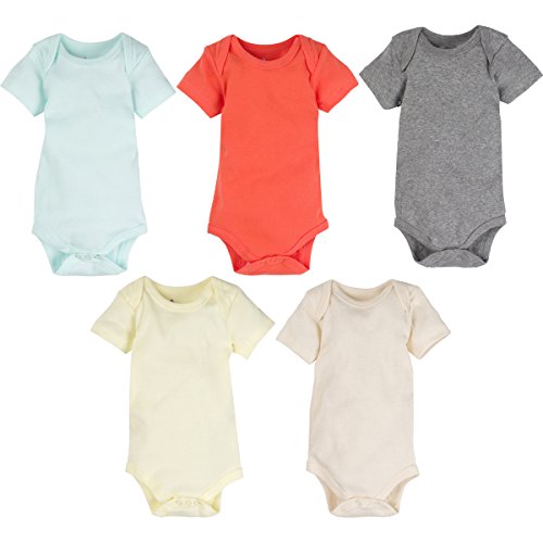 Miracle Blanket 5-Pack Outfit Set for Baby Boy, Girl, or Gender Neutral - Solid Color Bodysuit Pack for Infants and Newborns (Solid Color, 3-6 Months)