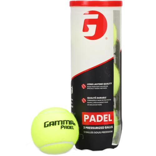 Gamma Pressurized Padel Balls for Padel Tennis Racket Sport - Cans (3 Balls)