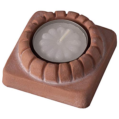 JBK Pottery Ceramic Tea Light Candle Holders (1, Sablewood Terracotta)