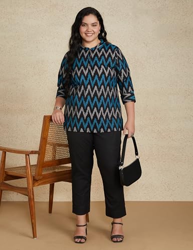 Image of Amazon Brand - Myx Women Printed Regular Cotton Short Kurti (Available in Plus Sizes)