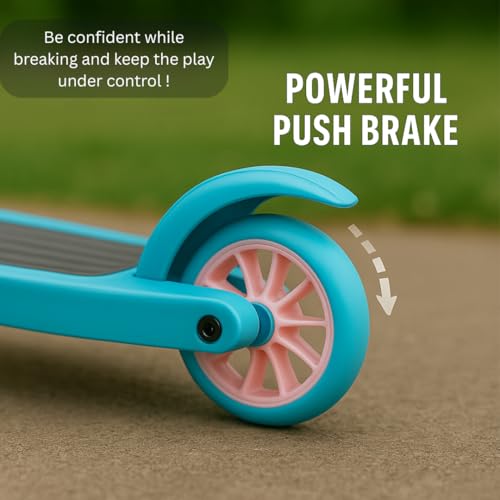 Storio Zipster Foldable Kick Scooter for Kids | Skating Cycle Style Scooter with Adjustable Handle & Foldable Design | Lightweight Ride-On Toy for Boys & Girls - Pink & Blue - Image 3 thumbnail