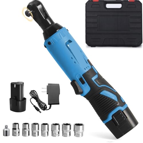 Chave de Catraca Baterias 12V, Chave de Catraca Elétrica de Ion de Lítio, Chave Elétrica Recarregável de Ângulo de 90 Graus