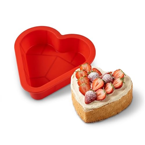 Image of Aditi Heart Shaped Silicon Mould (7 inches) | Soft, Flexible & Durable | BPA Free, Non Toxic & Heat Resistant | Premium Food Grade Quality | Non-Stick & Reusable Mould | Bake with Love