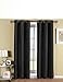 Celine Linen Triple Layer (Set of 2 Panel) - SOLID BLACKOUT GROMMET PANEL - Room Darkening, Energy Saving and Noise-Reducing - 54" Width X 84" Length - Black