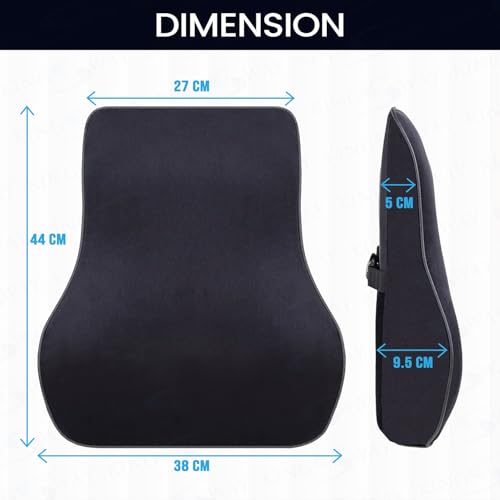 Image of KINGSWAY Car Accessories Orthopedic Lumbar Support Seat Cushion, Universal Use Car Pillow, Memory Foam Pillow in Chocolate, Super Soft and Super Comfort Design Sciatica Back Support, Pack of 1