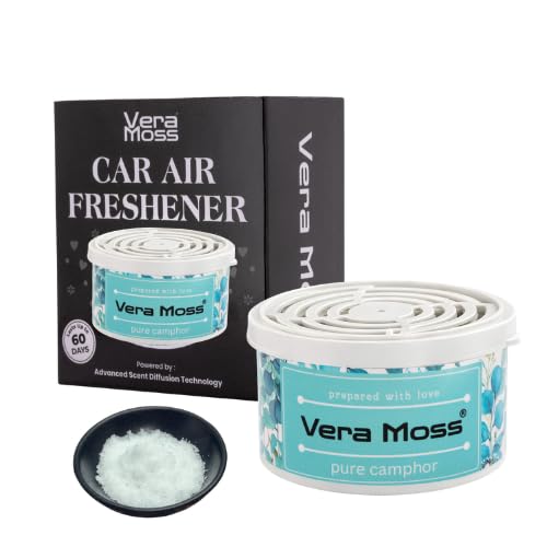 VeraMoss Pure Camphor CAN Air Freshener Pack of 1 | Long-Lasting Fragrance for Car, Home, Office & Wardrobe | 60 Gm | Car Perfume | Car freshener | Camphor Cone | Car freshener long lasting