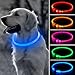 BSEEN LED Dog Collar, USB Rechargeable Glowing Pet Collar, TPU Cuttable Dog Safety Lights for Small Medium Large Dogs (Blue)