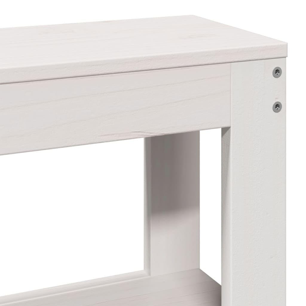 vidaXL Testiera con Ripiani Bianca 90 cm in Legno Massello di Pino