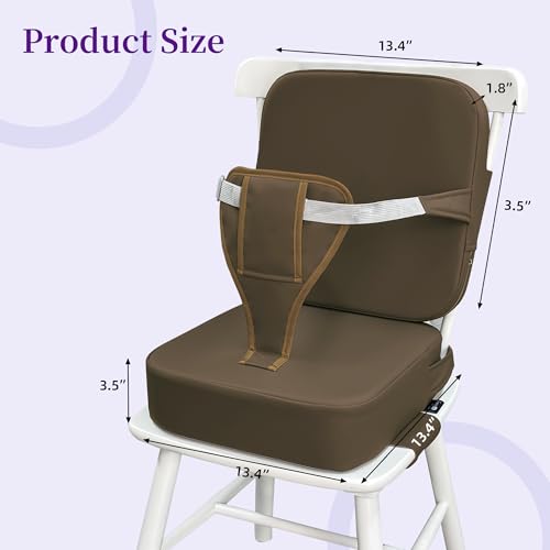 Image of Toddler Booster Seat for Dining Table with Backrest, Waterproof PU Cushion