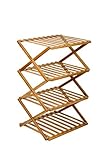Bo-Camp Urban Outdoor 1609300 Fitzroy Camping Regal Faltschrank Faltregal Küche Möbel Faltbar Bambus Holz 50x40x72 cm