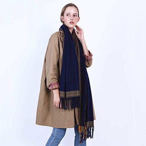 Écharpe plaid d'hiver pour femme grand châle chaud et wrap uni grand format