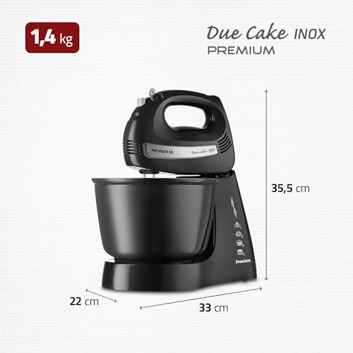 Batedeira Premium, Mondial, Preto/Inox, 500W, 110V - B-04 NP