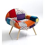 non sfoder Cantabile Wink design, L\'Aia, Poltrona, Tessuto Tecnica Patchwork, Multicolore, 74 x 84 x 70 cm