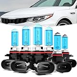 TTDBDAN Halogen Headlights Fit for Kia Optima 2016-2020 Headlight Bulbs,9005/HB3/H10 High Beams+ 9005/HB3/H10 Low Beams+ 9006 Fog Lights Bright Front Lights,Plug And Play,Pack of 6