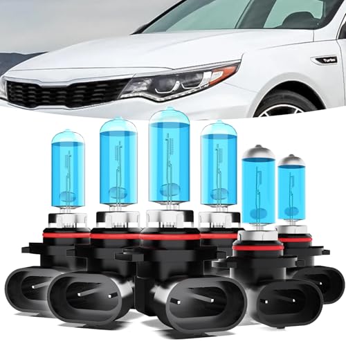 Image of Halogen Headlights Fit for Kia Optima 2016-2020 Headlight Bulbs,9005 /HB3 /H10 High Beams+ 9005 /HB3 /H10 Low Beams+ 9006 Fog Lights Bright Front Lights,Plug And Play,Pack of 6