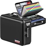 BigPonPon Fireproof Document Box, Hard Case Highly Flame-Resistant Fire Proof Waterproof File Organizer with Lock, Portable Fire Safe for Important Documents & Valuables Storage (Black, ‎15"*11"*5")