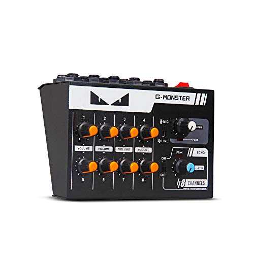 G-MARK 8 channels Mini audio mixer console Mono/Stereo Sound instrument microphone mixer Guitar