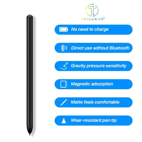 Image of T Teclusive Smart Stylus Pen Compatible for Galaxy Tab S11 S10 S9 S8 S7 Ultra Plus FE S6 Lite | Palm Rejection Pen Tip Direct Use | Magnetic Absorption | Only for S Series Tabs (Not for A Series Tab)
