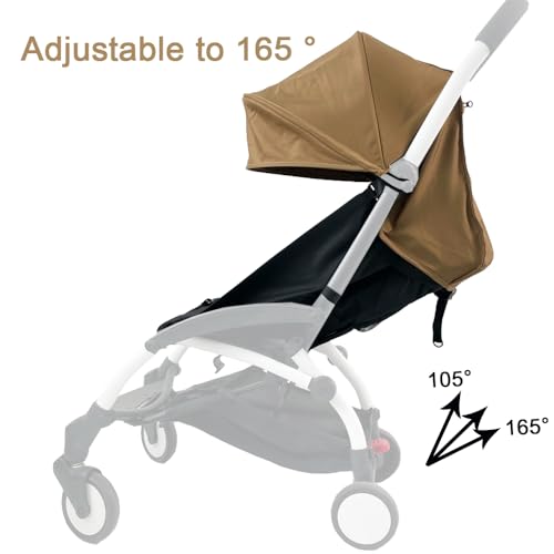 Stroller Accessories Canopy, Seat Cushion & Seat Base Compatible with Babyzen YOYO Strollers, Pushchair Accessories Replacement Kit, Waterproof Fabric (Coffee) - Thumbnail 2