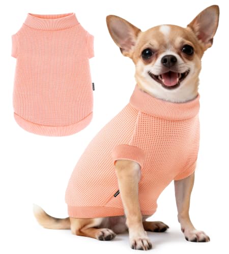 Image of 1 Pack Dog Shirt for Small Supplies Functional Waffle Dog Clothes Warm Soft Sweatshirt Outfit for Dogs Cats Pet Apparel