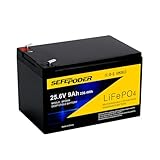 SEFEPODER 24V 9Ah Lithium LiFePO4 Deep Cycle Battery, 3000+ Cycles Rechargeable Battery for Lighting, Scooter, 24 Volt Ride On Toy, UPS(600W or Less), 24V Power Wheels and More with Built-in 30A BMS