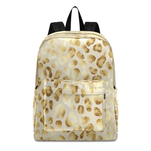 Mochila escolar ligera para libros y viaje con estampado de leopardo