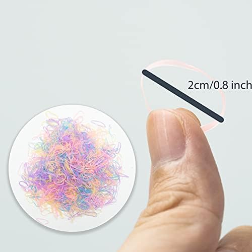Mini Rainbow Color Rubber Bands,1000 Piece Soft Elastic Rubber Bands for Kids Hair,Women Girls Braiding and Hairstyles
