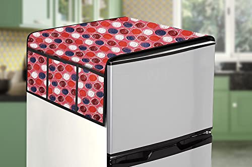 Image of Stylista Refridgerator top Cover Suitable for Samsung RT30C3442S9 /HL, 256 Liter Fridge, Dimension (WXD) 65x111 CM, Abstract Pattern Pink