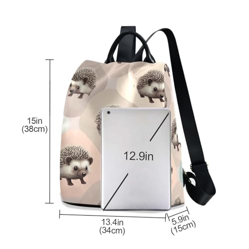 Mochila de erizos para mujer antirrobo bolso de viaje casual juvenil ligero 3