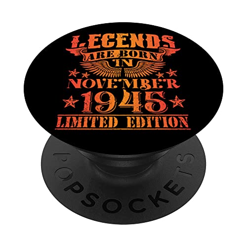 Cumpleaños Noviembre 1945 Edición Limitada Regalo Vintage PopSockets PopGrip Intercambiable