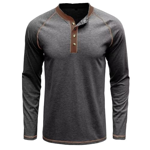 Men's Henley Shirts Raglan Long Sleeve Casual Slim Fit Lightweight Fashion T-Shirts3