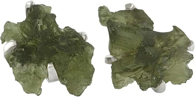 Starborn Creations Rough Moldavite Post Style Earrings - Image 3