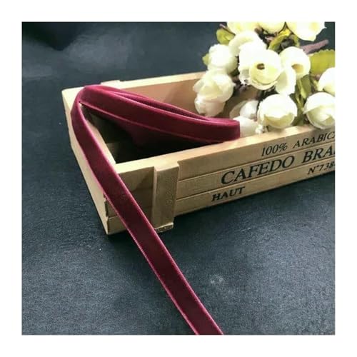 �x���x�b�g���{���A Velvet Ribbons 10mm Wide Multicolor 200 Yards Roll(Wine Red)