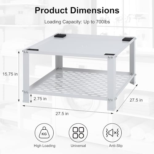 Luckup XYJDZ-W Laundry Pedestal With Storage Shelf-Universal Washing Machine Stand Heavy Duty Metal Base thumb #1