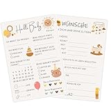 Babyparty Spiele Karten, Babyshower Spiele Karten zum Ausfüllen – Deko Baby Shower Party Spiel Jungen und Mädchen – 10 Tippkarten für die Gender Reveal Feier und Babyparty – Beidseitig Bedruckt