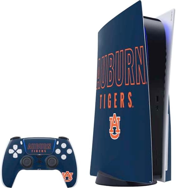 Skinit Decal Gaming Skin Compatible with PS5 Bundle - Officially Licensed Auburn University Tigers AU Design