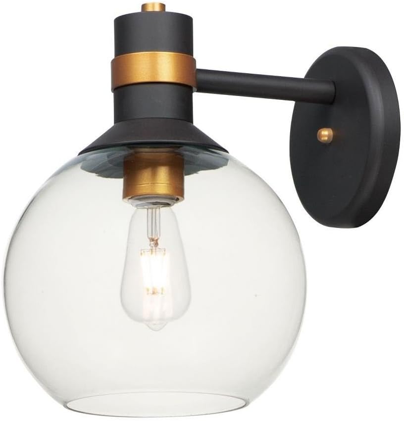 Maxim Lighting Cabin LED Wall Sconce | Bronze/Gold Finish | Clear Glass Shade | Hallway Bedroom Wall Sconce | 10319CLBZGLD