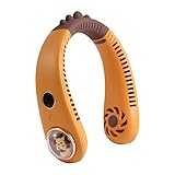 Neck Fan for Kids,Bladeless Portable Fan Rechargeable for 4-14Y Girls & Boys, 2400mAh USB Personal Cooling Mini Fan Rechargeable for Travel/Disney/Camping, 3 Speeds, Summer Essentials(Orange) -  FANSEXPERT