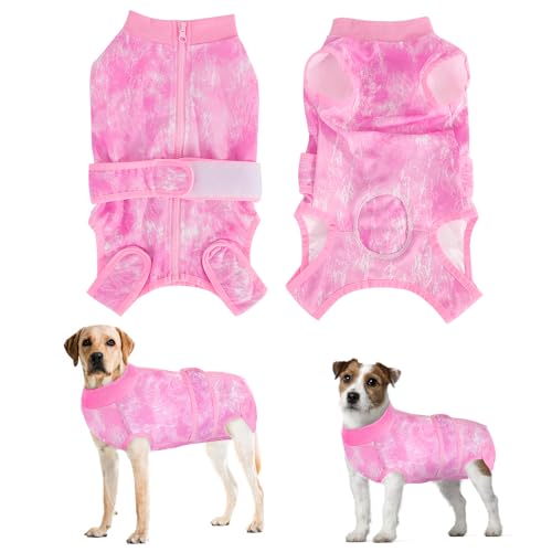 Perro, Video On Demand SlowTon Traje de Recuperación para Perros con Cremallera, Transpirable Traje de Quirúrgica con Bordes Elásticos, Alternativa para Perros de Collar en E...