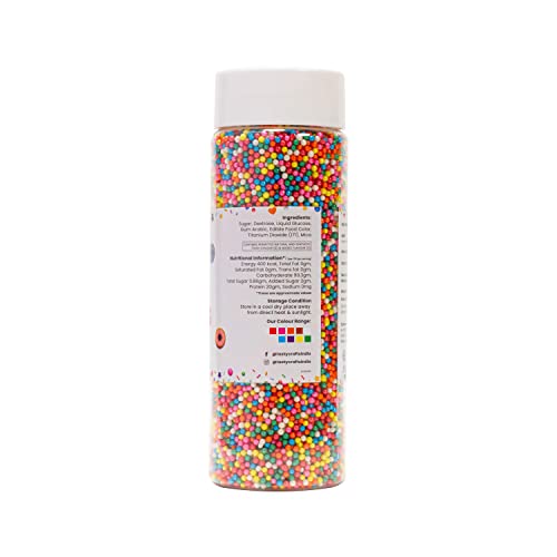Encrust Ventures Tastycrafts Bakestable colour Balls | Edible | Sprinkle Decorations for Cake Decor | Coloured Sugar confectionery | Best Use for upper Surface decoration,Multicolor - 100 gm (DB-01)