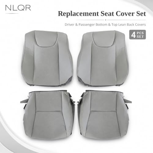 NLQR Gray Front Driver and Passenger Side Bottom & Top Lean Back Replacement Microfiber Leather Seat Covers Compatible with Lexus RX350 RX450 2010 2011 2012 2013 2014 2015 by NLQR - Used condition - Image 6