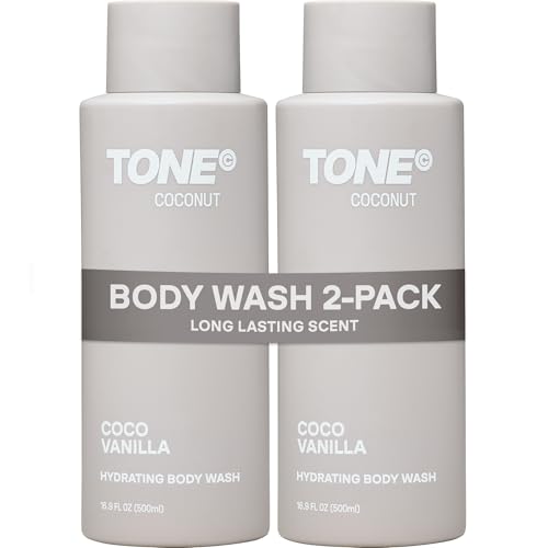 TONE Hydrating Body Wash for Men & Women Coconut Coconut-Derived Cleansers Leave Skin Clean Moisturized & Refreshed Long-Lasting Scent All Skin Types Dermatologist-Tested 16.9 fl oz 2 Pack