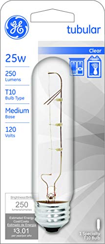 Ge 45144 25-Watt Crystal Clear Tubular T10 1Cd Light Bulb, 1 Count (Pack Of 1) #TOP1